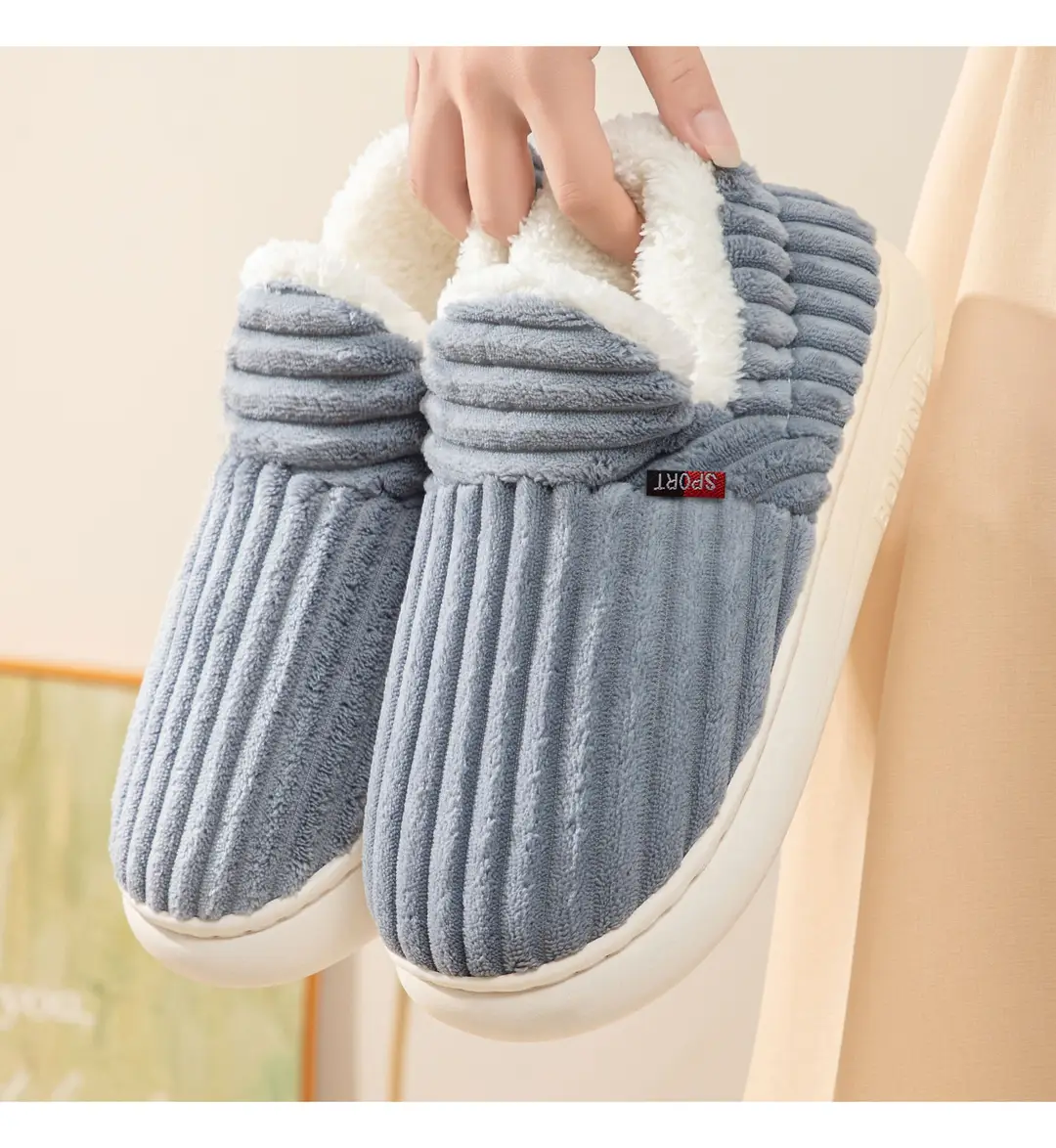 Women's Cotton Shoes for Home, Warm Furry Slippers, Lazy Shoes, Cross-Border Temu Large Size Cotton Slippers, Coral Fleece Lazy Shoes — feature 21