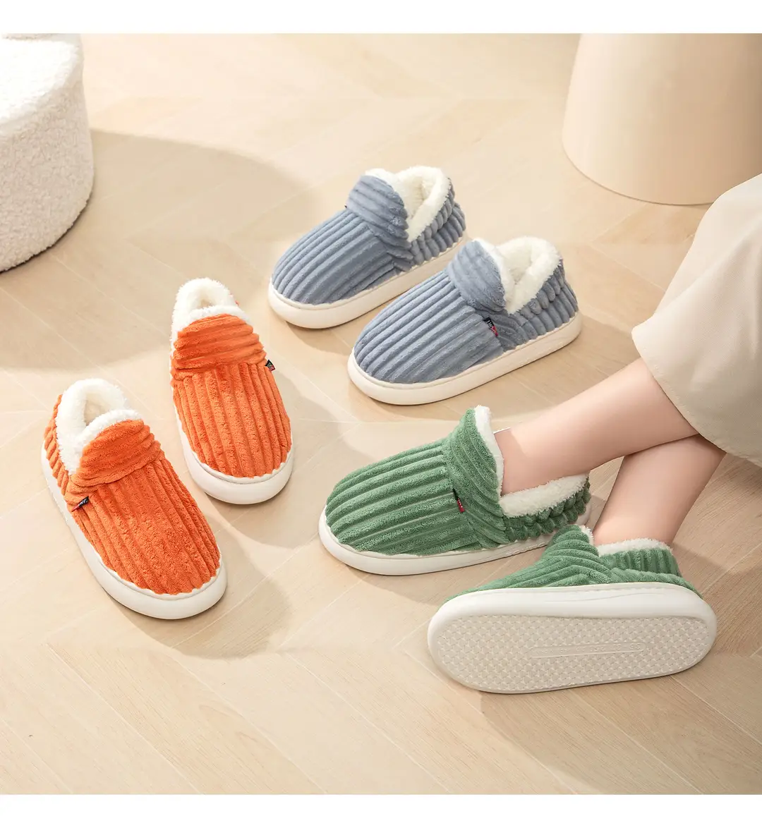 Women's Cotton Shoes for Home, Warm Furry Slippers, Lazy Shoes, Cross-Border Temu Large Size Cotton Slippers, Coral Fleece Lazy Shoes — feature 25