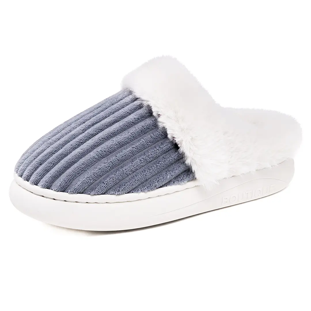 Women's Cotton Shoes for Home, Warm Furry Slippers, Lazy Shoes, Cross-Border Temu Large Size Cotton Slippers, Coral Fleece Lazy Shoes