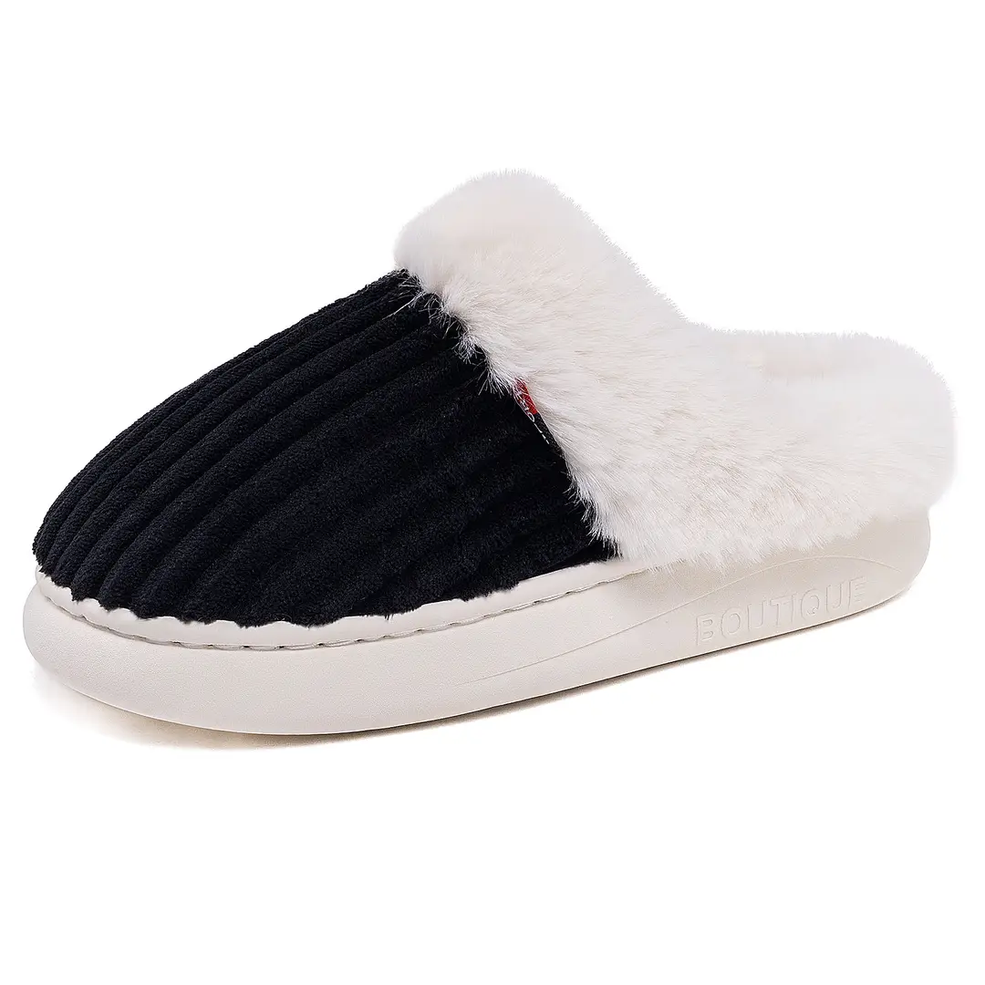 Women's Cotton Shoes for Home, Warm Furry Slippers, Lazy Shoes, Cross-Border Temu Large Size Cotton Slippers, Coral Fleece Lazy Shoes