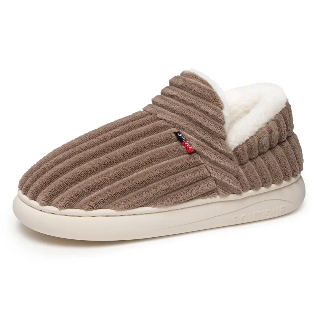 Women's Cotton Shoes for Home, Warm Furry Slippers, Lazy Shoes, Cross-Border Temu Large Size Cotton Slippers, Coral Fleece Lazy Shoes