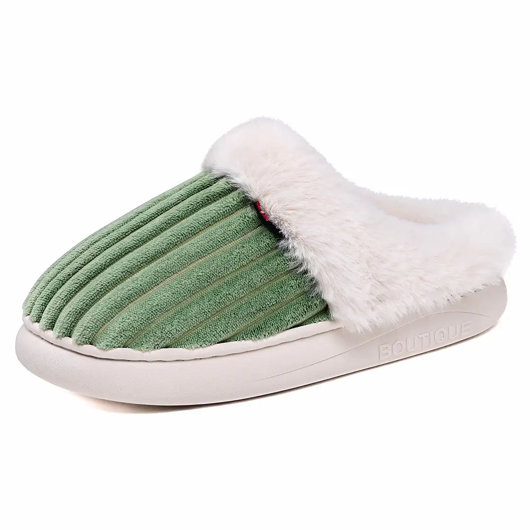 Women's Cotton Shoes for Home, Warm Furry Slippers, Lazy Shoes, Cross-Border Temu Large Size Cotton Slippers, Coral Fleece Lazy Shoes