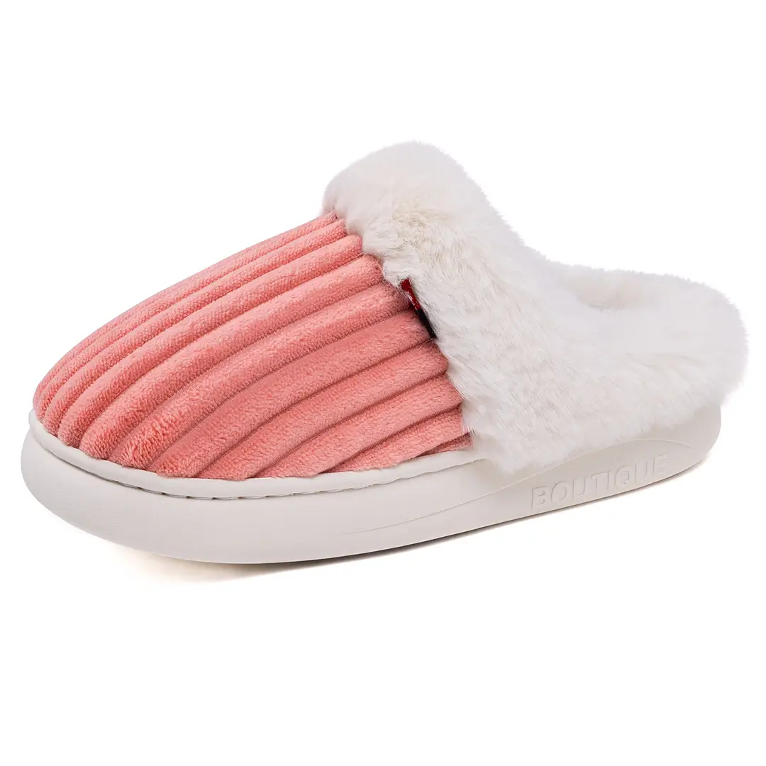 Women's Cotton Shoes for Home, Warm Furry Slippers, Lazy Shoes, Cross-Border Temu Large Size Cotton Slippers, Coral Fleece Lazy Shoes