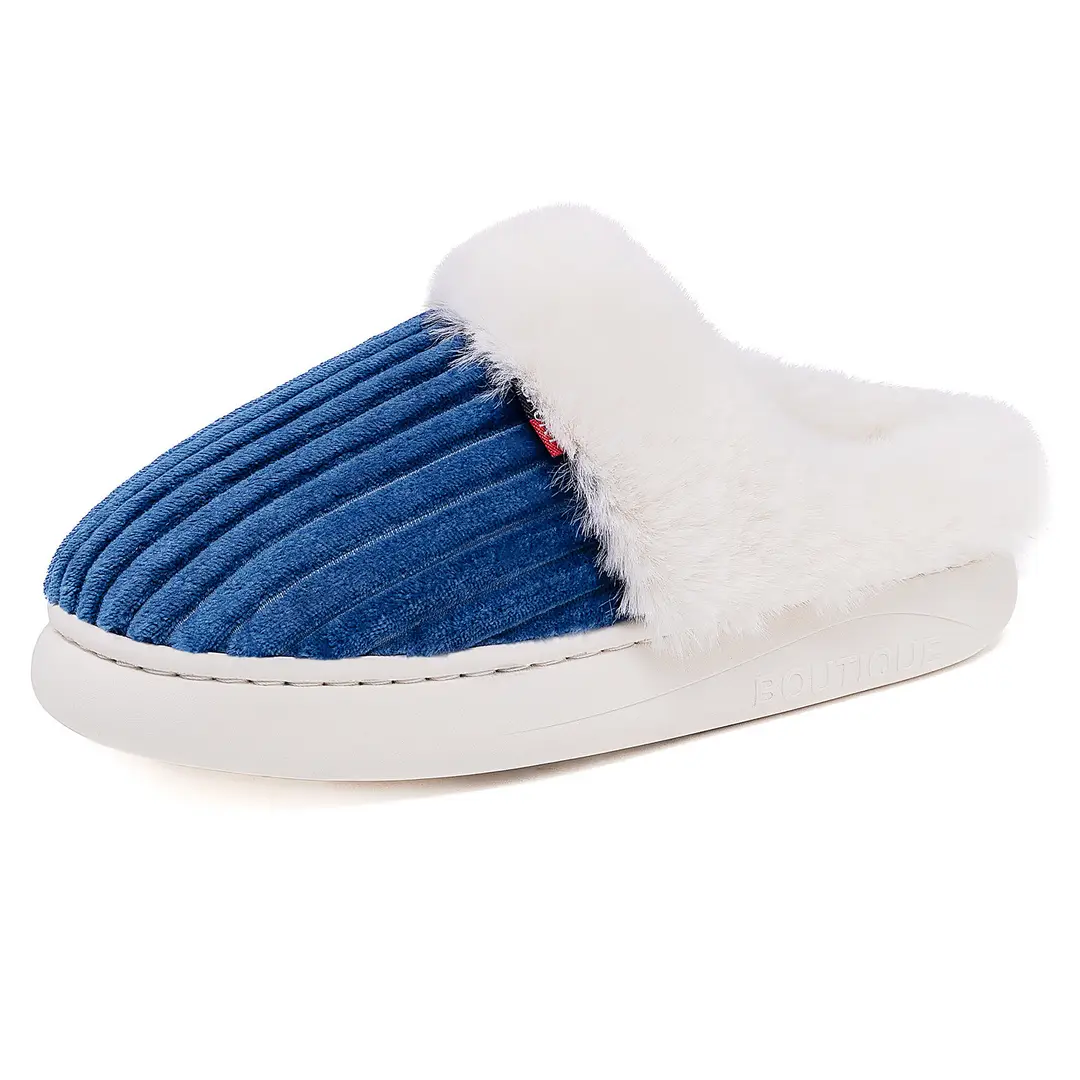 Women's Cotton Shoes for Home, Warm Furry Slippers, Lazy Shoes, Cross-Border Temu Large Size Cotton Slippers, Coral Fleece Lazy Shoes