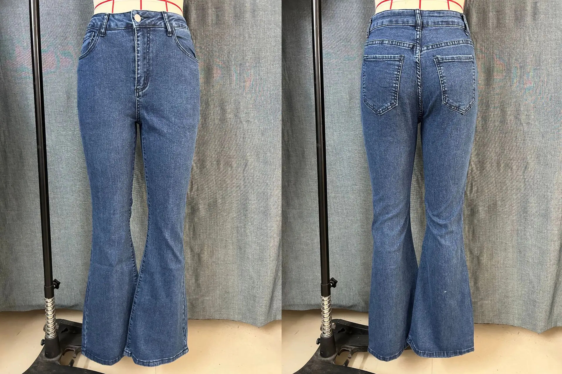Women's Stretchy Dark Blue Flared Jeans 2025 — feature 11