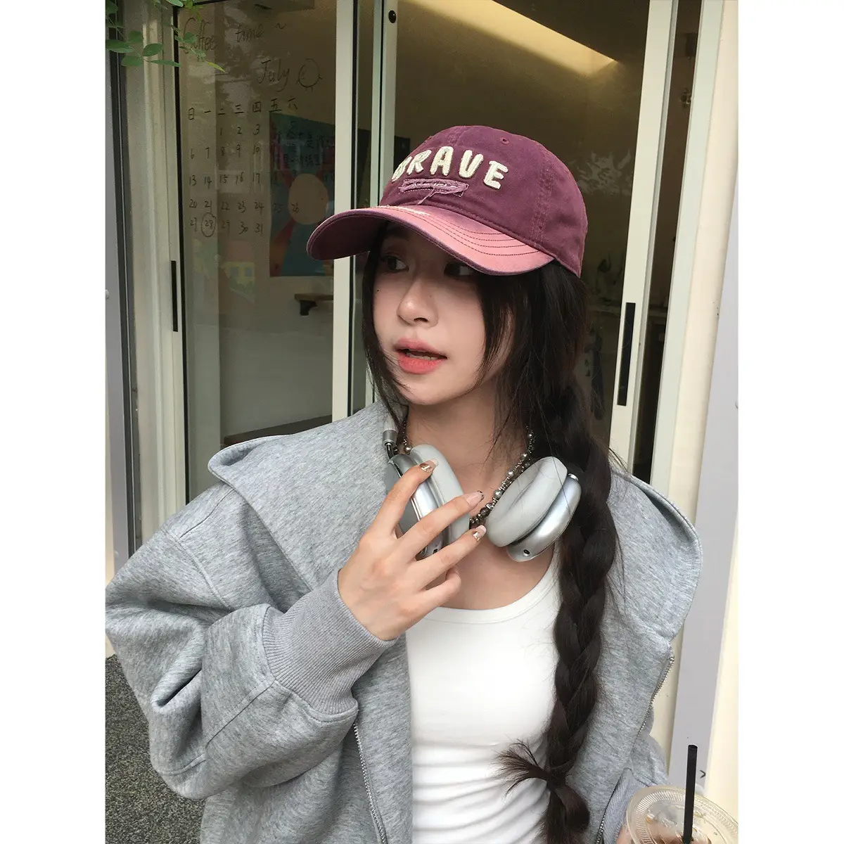 Vintage Two-Tone Baseball Cap for Women Sweet Cool Casual Face-Slimming Duckbill Cap New Hat for Men