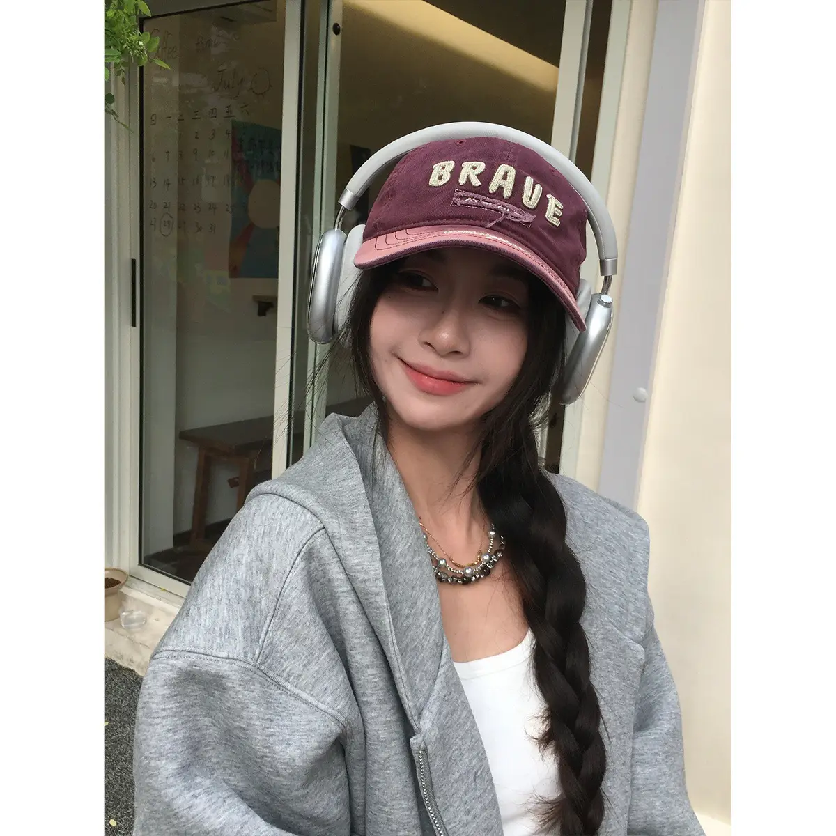 Vintage Two-Tone Baseball Cap for Women Sweet Cool Casual Face-Slimming Duckbill Cap New Hat for Men