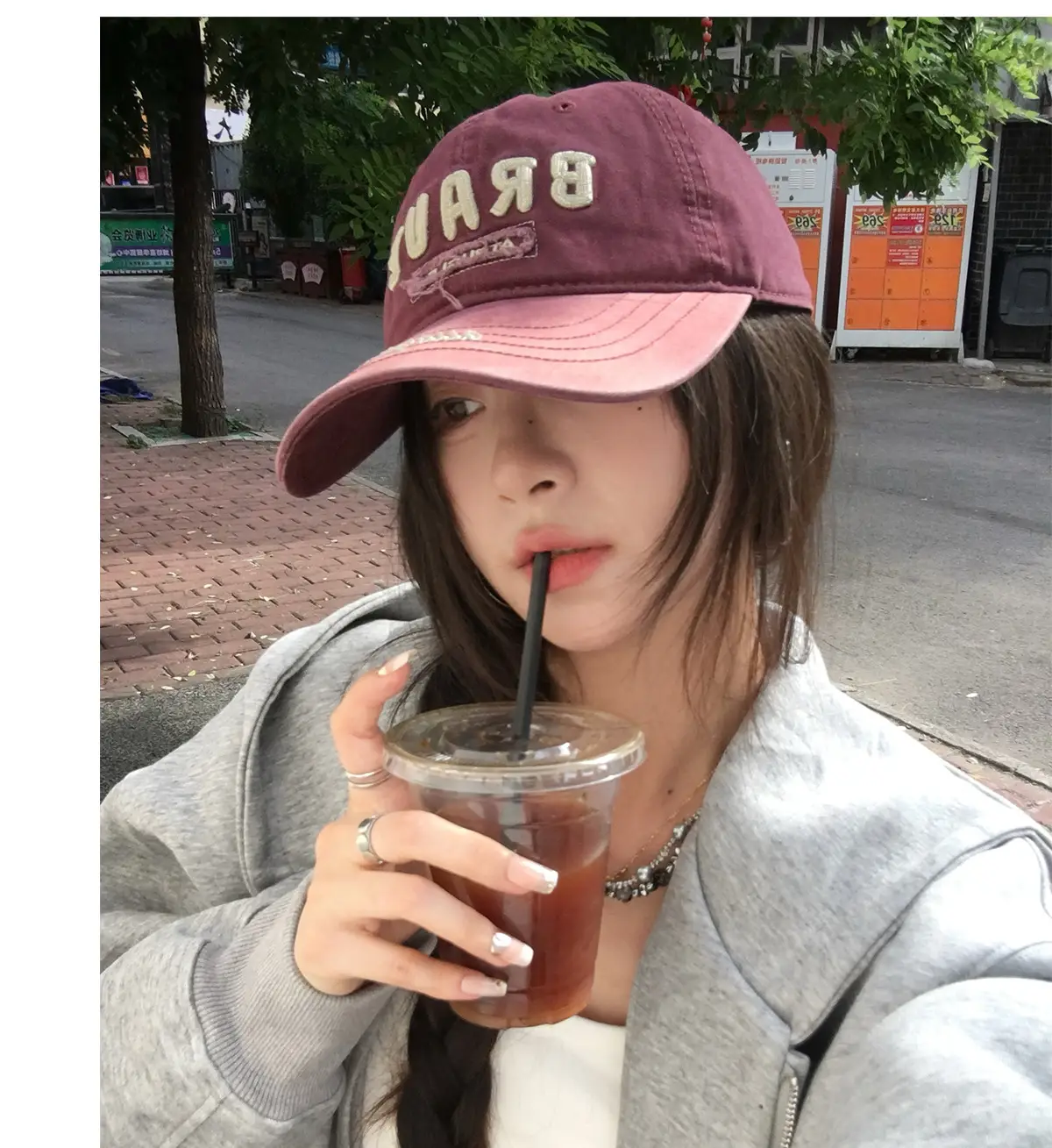 Vintage Two-Tone Baseball Cap for Women Sweet Cool Casual Face-Slimming Duckbill Cap New Hat for Men — feature 6