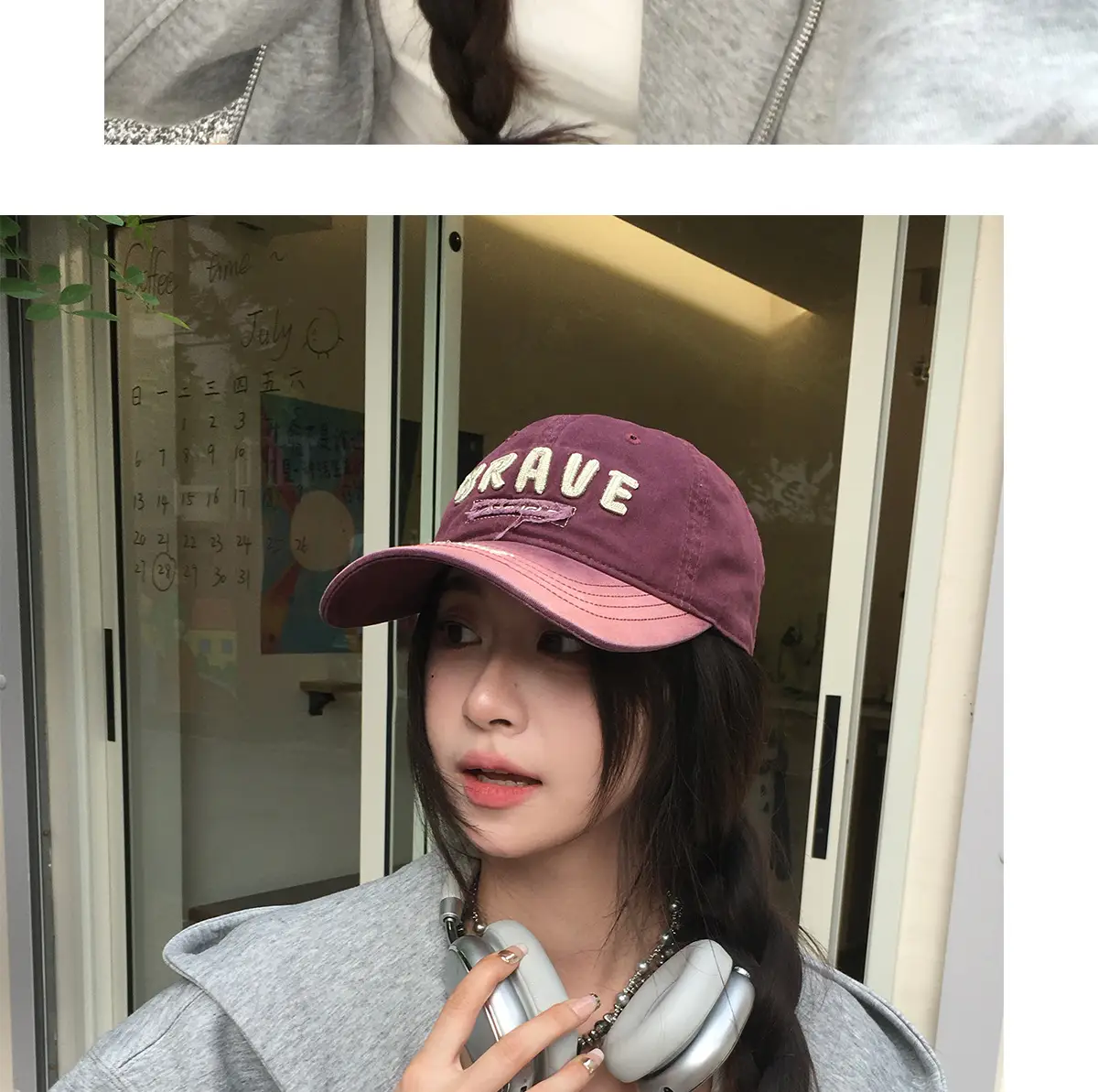 Vintage Two-Tone Baseball Cap for Women Sweet Cool Casual Face-Slimming Duckbill Cap New Hat for Men — feature 7