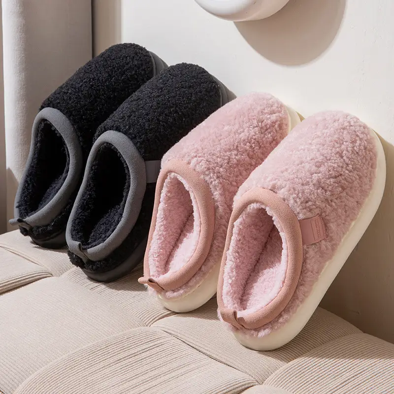 Cotton Slippers for Men, Winter Indoor Home Use, Non-Slip, Warm, Breathable Slippers for Autumn and Winter, Women's Maternity Shoes - Image 7