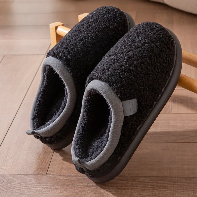 Cotton Slippers for Men, Winter Indoor Home Use, Non-Slip, Warm, Breathable Slippers for Autumn and Winter, Women's Maternity Shoes - Image 8