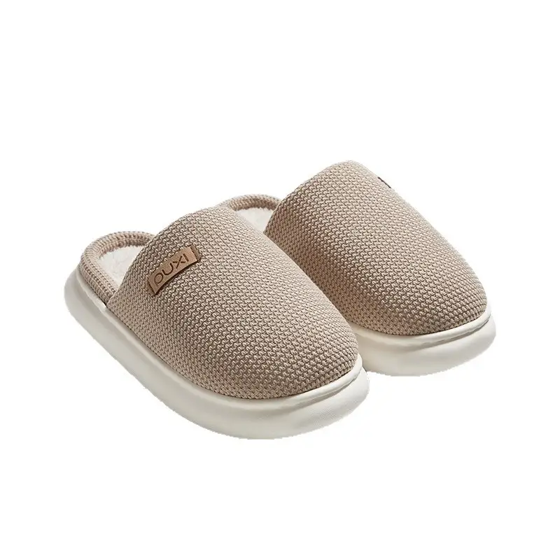 Puxiyun Cocoon Plus Velvet Cotton Slippers Women's Winter Home Plaid Couple Warm Thick Sole Plaid Casual Men's Cotton Slippers - Image 9