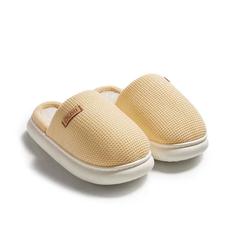 Puxiyun Cocoon Plus Velvet Cotton Slippers Women's Winter Home Plaid Couple Warm Thick Sole Plaid Casual Men's Cotton Slippers - Image 2