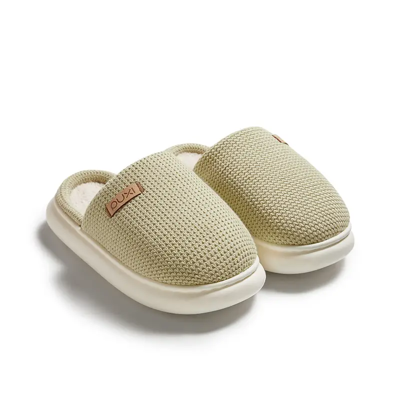 Puxiyun Cocoon Plus Velvet Cotton Slippers Women's Winter Home Plaid Couple Warm Thick Sole Plaid Casual Men's Cotton Slippers - Image 4