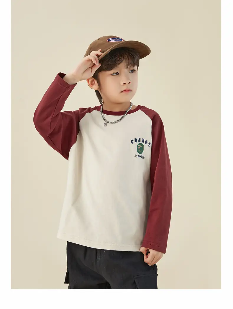 Duoduo Boys Cotton Long Sleeve T-Shirt Navy Blue Medium to XL — feature 19