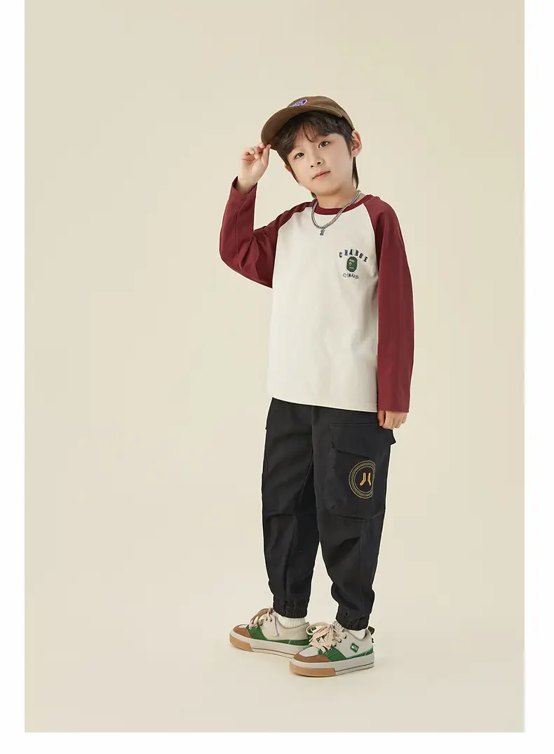 Duoduo Boys Cotton Long Sleeve T-Shirt Navy Blue Medium to XL — feature 23