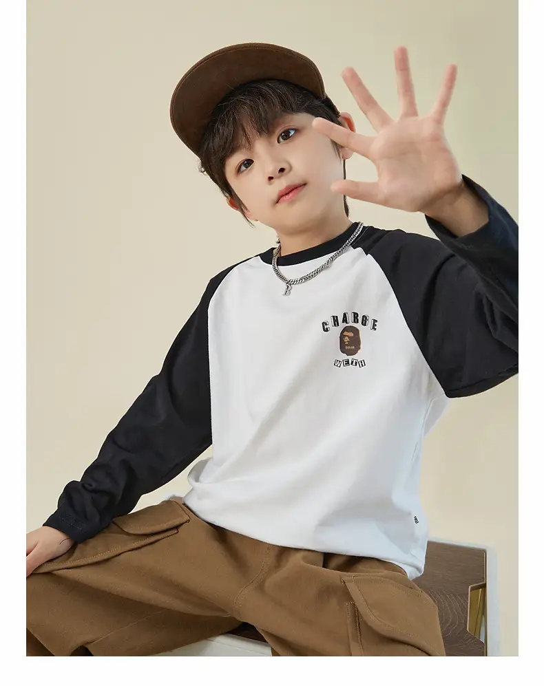 Duoduo Boys Cotton Long Sleeve T-Shirt Navy Blue Medium to XL — feature 25