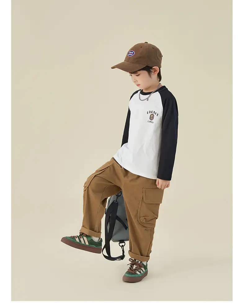 Duoduo Boys Cotton Long Sleeve T-Shirt Navy Blue Medium to XL — feature 31