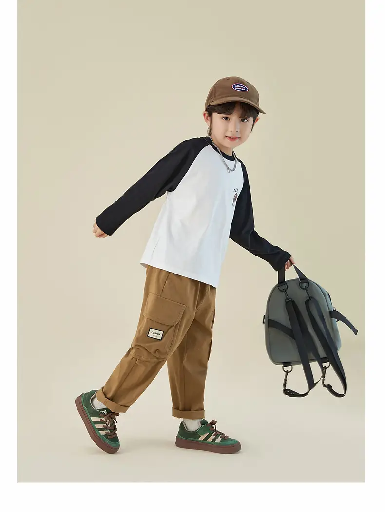 Duoduo Boys Cotton Long Sleeve T-Shirt Navy Blue Medium to XL — feature 32