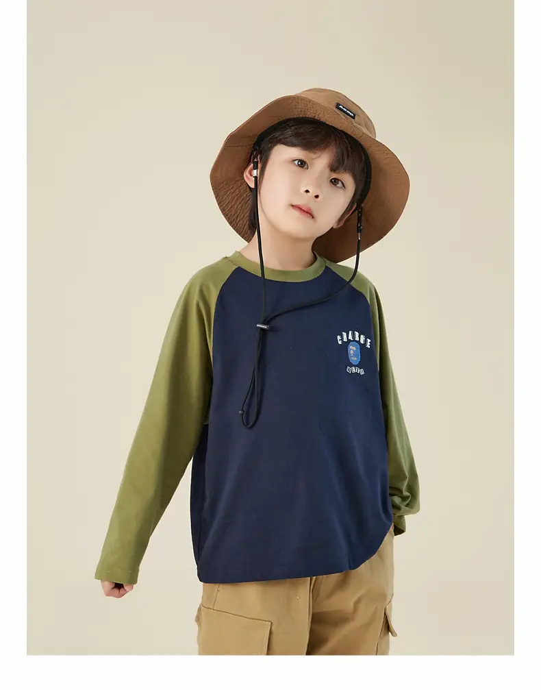 Duoduo Boys Cotton Long Sleeve T-Shirt Navy Blue Medium to XL — feature 38