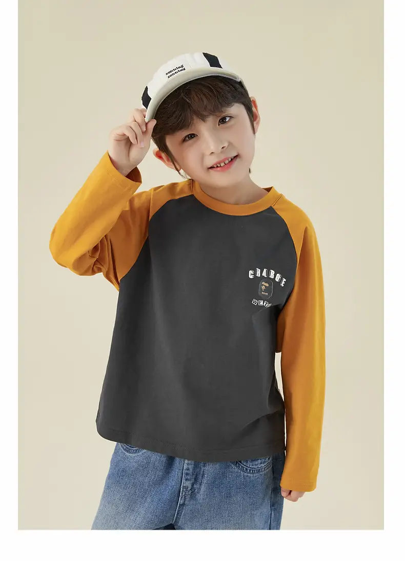 Duoduo Boys Cotton Long Sleeve T-Shirt Navy Blue Medium to XL — feature 43