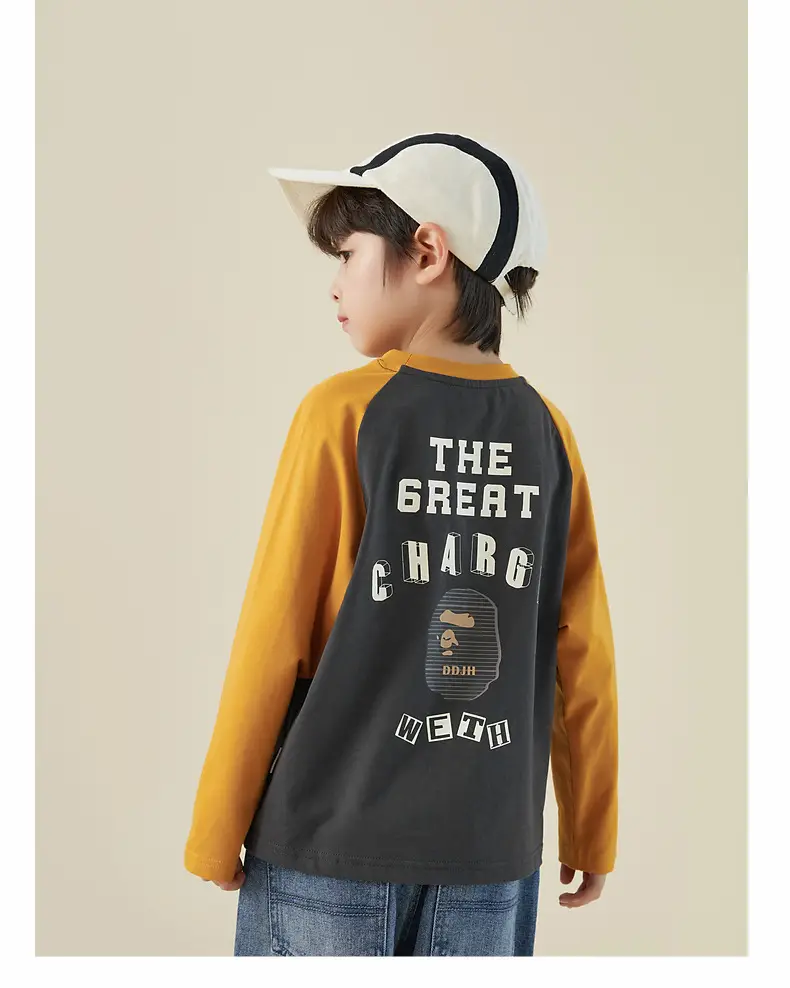 Duoduo Boys Cotton Long Sleeve T-Shirt Navy Blue Medium to XL — feature 44