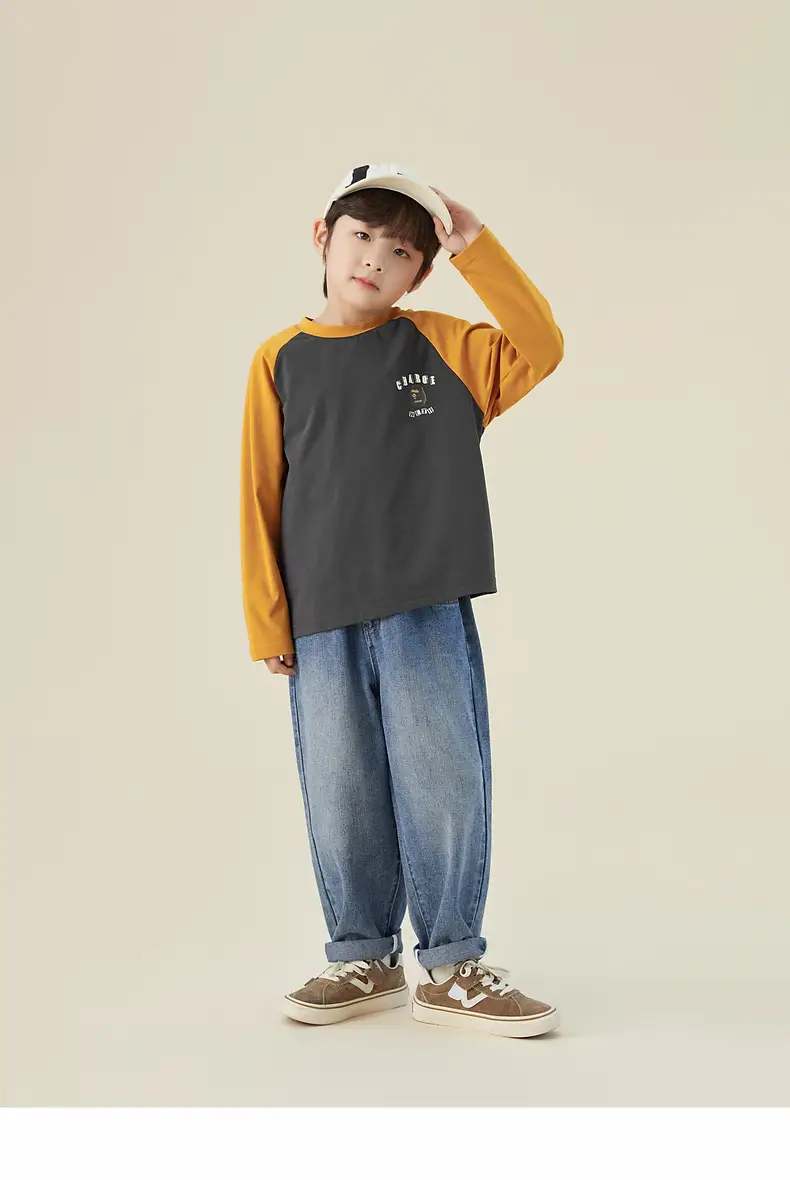 Duoduo Boys Cotton Long Sleeve T-Shirt Navy Blue Medium to XL — feature 50