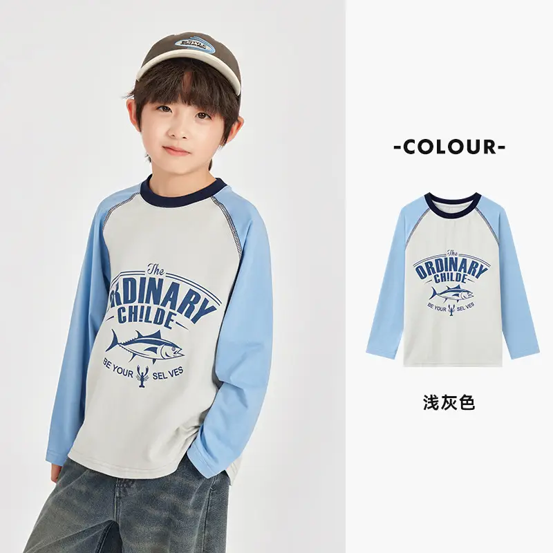 Duoduo Boys Cotton Long Sleeve T-Shirt Navy Blue Medium to XL - Image 16