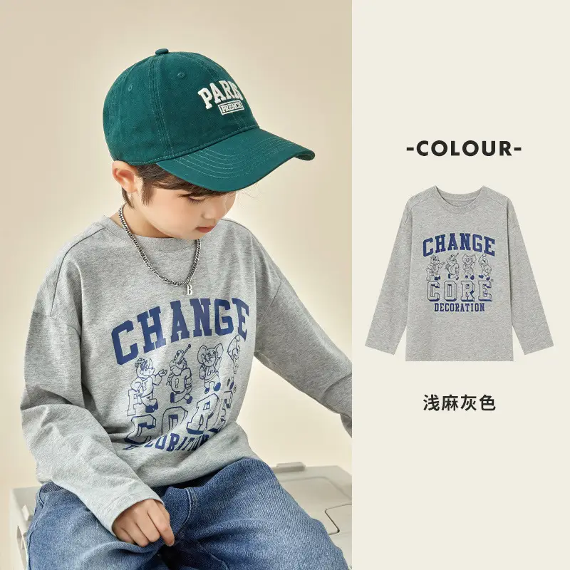Duoduo Boys Cotton Long Sleeve T-Shirt Navy Blue Medium to XL - Image 21