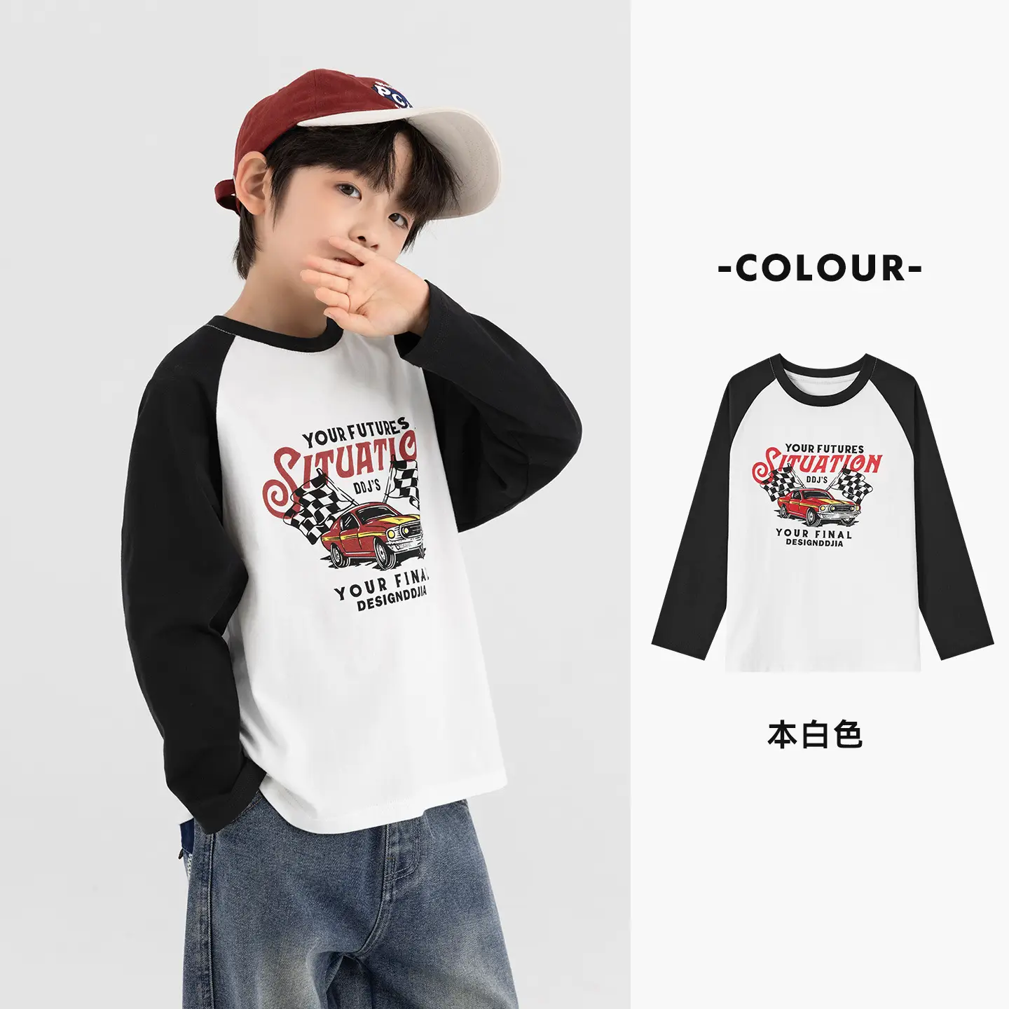 Duoduo Boys Cotton Long Sleeve T-Shirt Navy Blue Medium to XL - Image 6