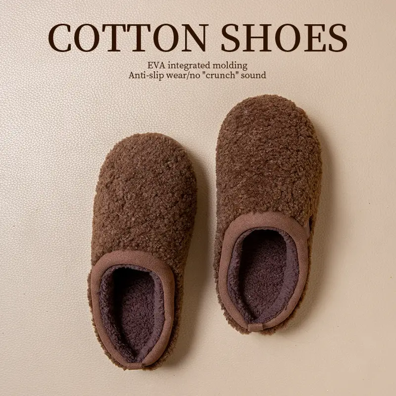 Warm Plush Cotton Slippers for Women, Winter 2026 New Model, Indoor Home Slippers with a Stepping-On-Clouds Feel, Thick-Soled, Non-Slip, Silent Cotton Slippers for Men - Image 4