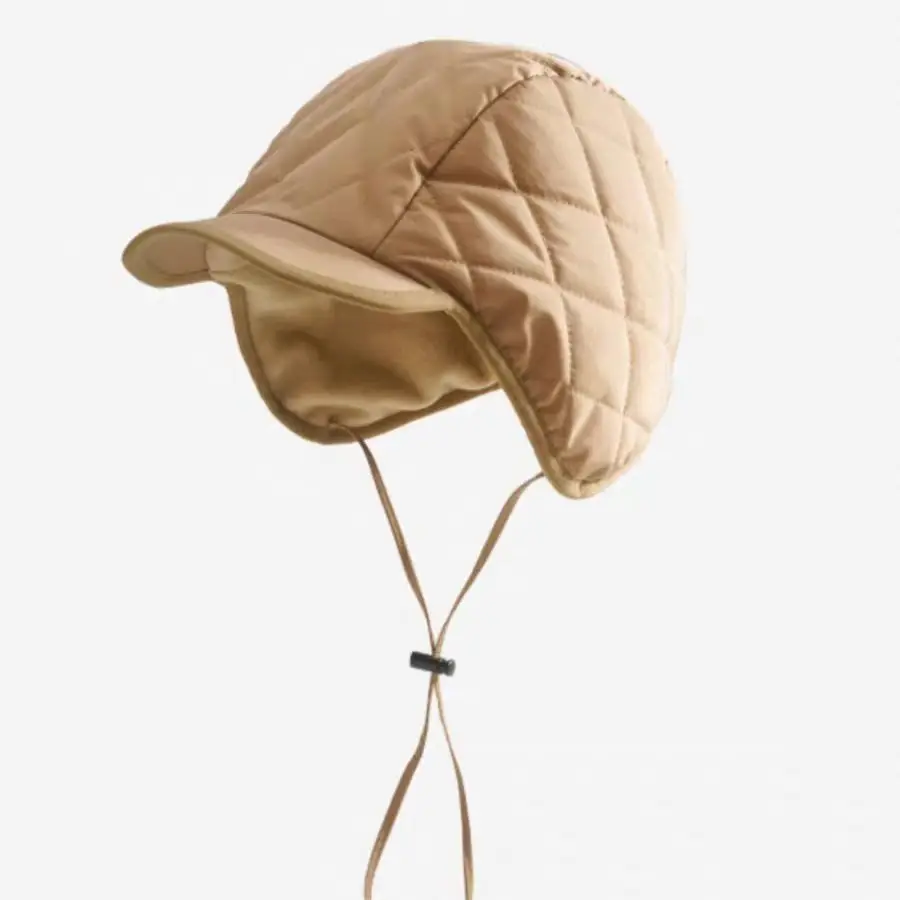 Women Winter Insulated Peaked Cap Hat Beige - Image 9