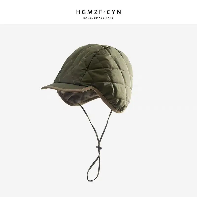 Women Winter Insulated Peaked Cap Hat Beige - Image 4