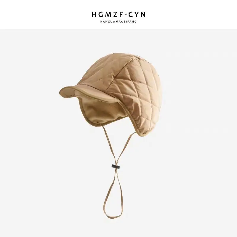 Women Winter Insulated Peaked Cap Hat Beige - Image 5