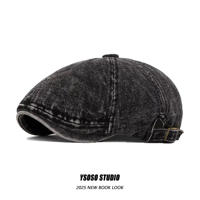 Japanese Style Denim Beret Women Summer Cap Men Forward Cap — feature 11