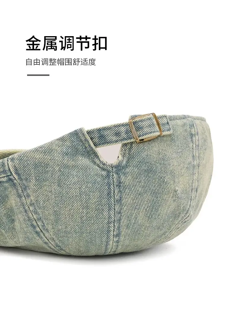 Japanese Style Denim Beret Women Summer Cap Men Forward Cap — feature 4