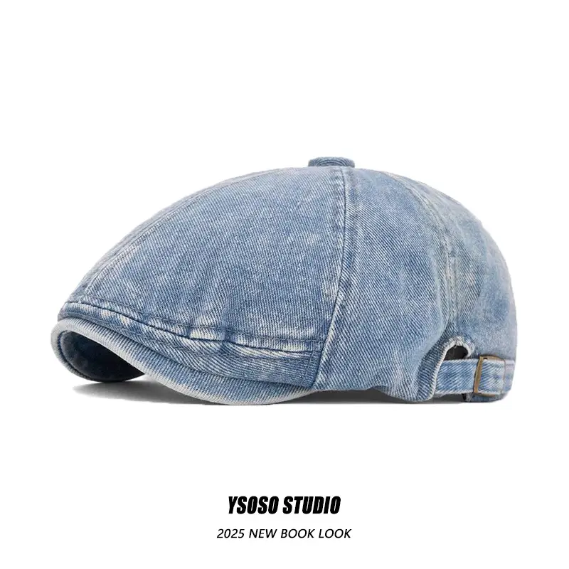 Japanese Style Denim Beret Women Summer Cap Men Forward Cap — feature 9