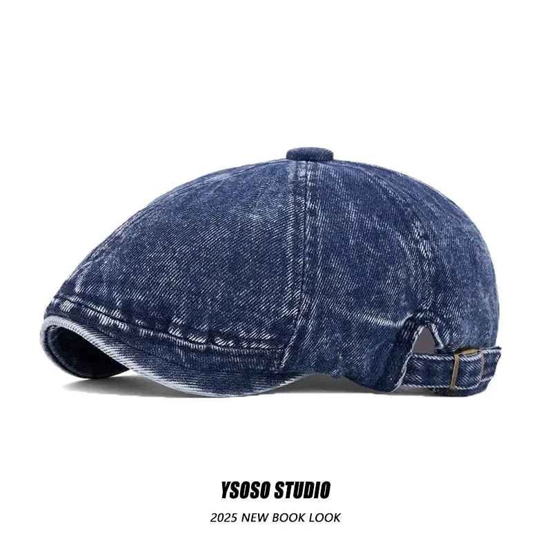 Japanese Style Denim Beret Women Summer Cap Men Forward Cap - Image 5