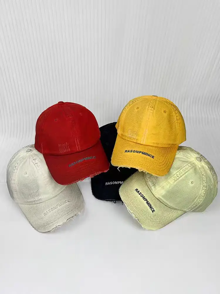 Women's Pink Distressed Baseball Cap with Brand Logo — feature 2