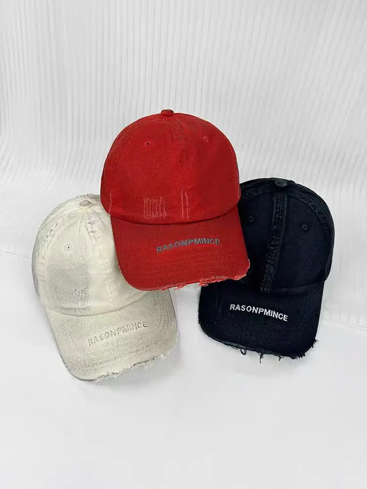 Women's Pink Distressed Baseball Cap with Brand Logo — feature 3