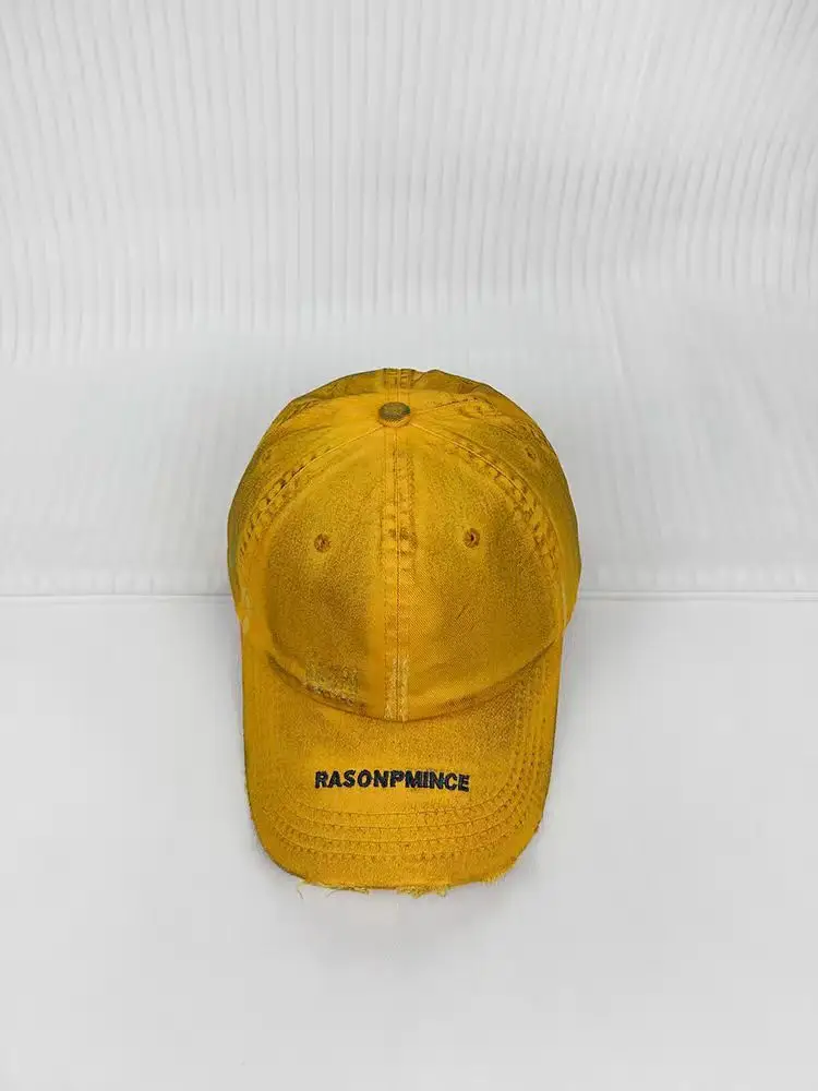 Women's Pink Distressed Baseball Cap with Brand Logo — feature 9