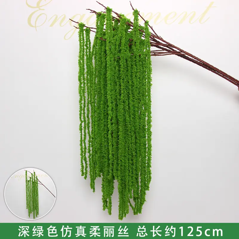 Artificial Green Plant Flowers for Weddings, Silk Flowers, Lily of the Valley, Dragon Whisker Grass, Wedding Flower Arrangements, Green Leaf Grass Decoration, Green Flowers