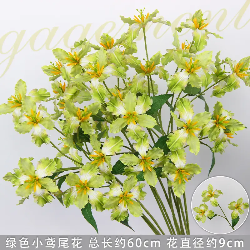 Artificial Green Plant Flowers for Weddings, Silk Flowers, Lily of the Valley, Dragon Whisker Grass, Wedding Flower Arrangements, Green Leaf Grass Decoration, Green Flowers