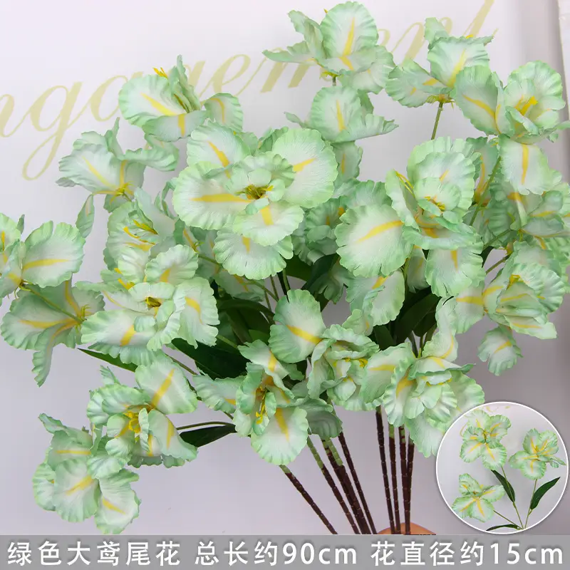 Artificial Green Plant Flowers for Weddings, Silk Flowers, Lily of the Valley, Dragon Whisker Grass, Wedding Flower Arrangements, Green Leaf Grass Decoration, Green Flowers