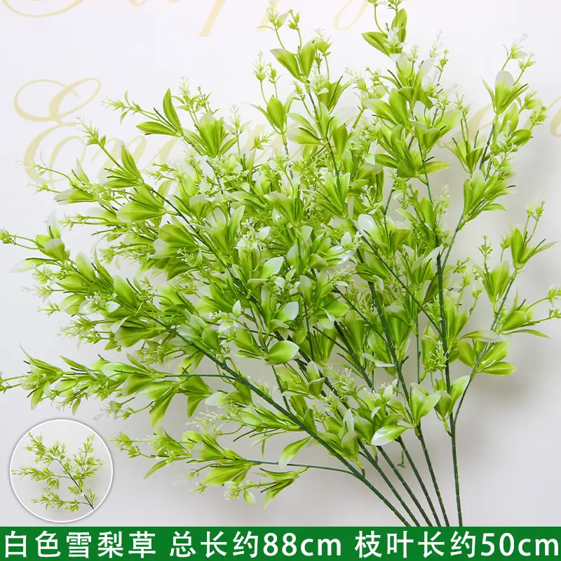 Artificial Green Plant Flowers for Weddings, Silk Flowers, Lily of the Valley, Dragon Whisker Grass, Wedding Flower Arrangements, Green Leaf Grass Decoration, Green Flowers