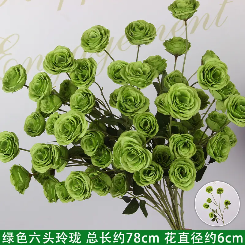 Artificial Green Plant Flowers for Weddings, Silk Flowers, Lily of the Valley, Dragon Whisker Grass, Wedding Flower Arrangements, Green Leaf Grass Decoration, Green Flowers