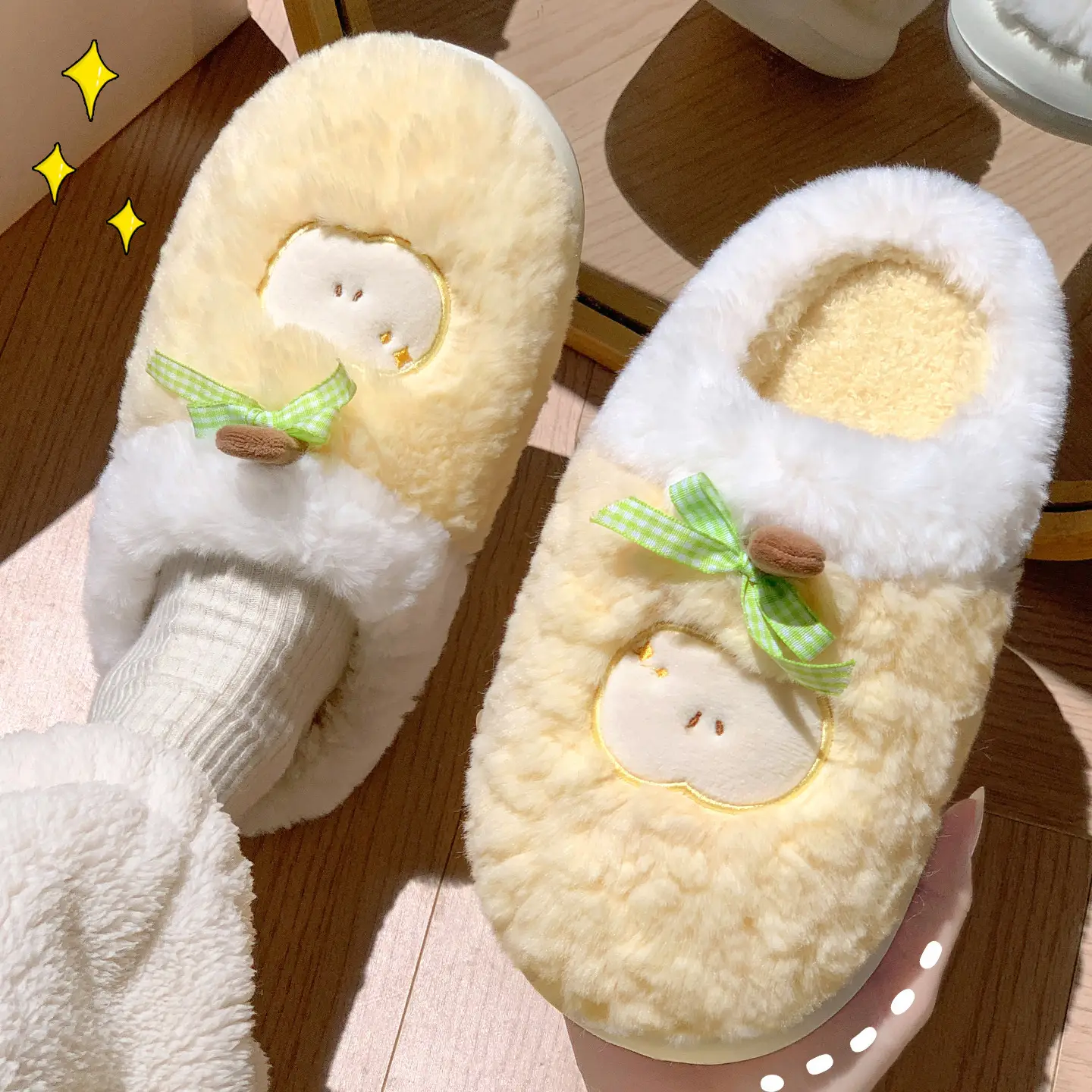 Cute Plush Cotton Slippers for Women Winter - Image 6