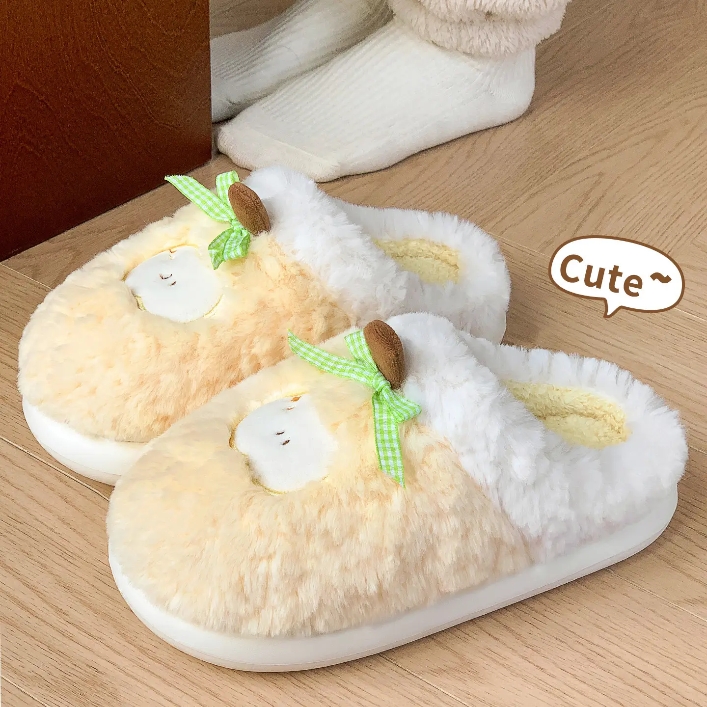 Cute Plush Cotton Slippers for Women Winter - Image 7