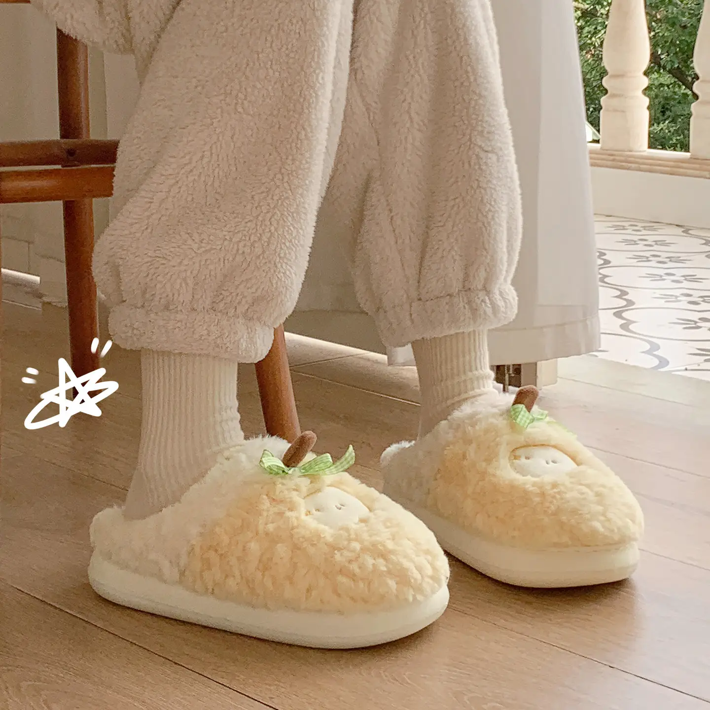 Cute Plush Cotton Slippers for Women Winter - Image 9