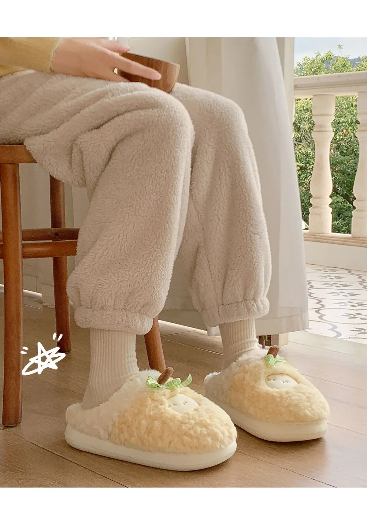 Cute Plush Cotton Slippers for Women Winter — feature 10